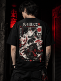VEINS Shadowbreaker Edition — Kage Series Oversized Streetwear Tee (Black/Red)