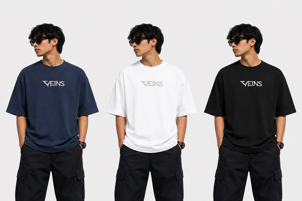 VEINS INDIA Heritage Oversized Graphic Tee – Tricolor Monument Edition