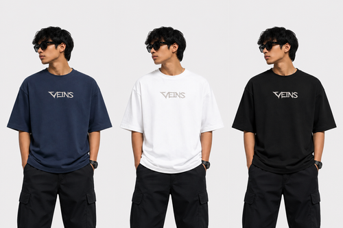 VEINS INDIA Heritage Oversized Graphic Tee – Tricolor Monument Edition